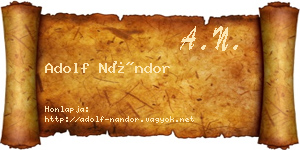 Adolf Nándor névjegykártya