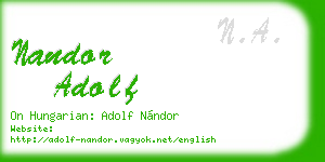 nandor adolf business card