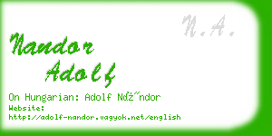 nandor adolf business card